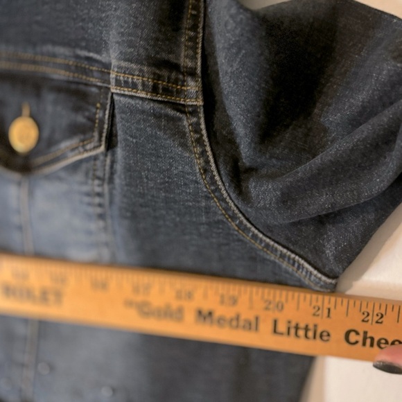 Sassy Thai Denim Jean Jacket Embellished Butterfly Embroidered Lace Size Large - Picture 12 of 13